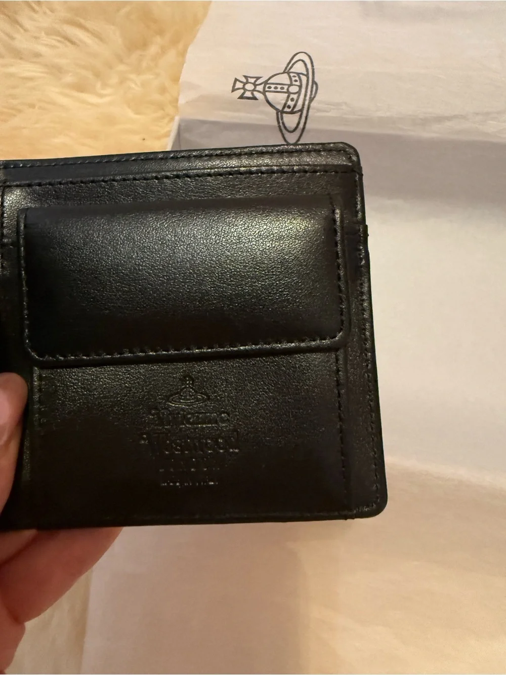 Vivienne Westwood Black Saffiano Wallet with Coin Pocket